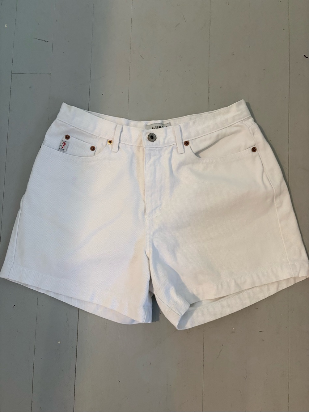 Guess White Women's Denim Shorts - Clean Everyday Staple